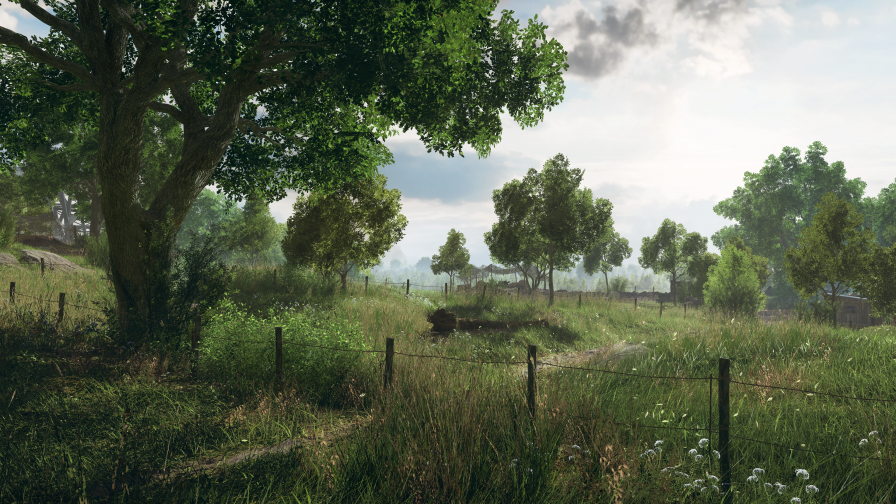 Battlefield 5 Beautiful Green Field and Fence