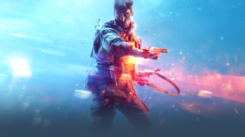 Battlefield 5 Soldier with Weapon and Red Light