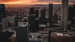 Beautiful Aerial View on Big City