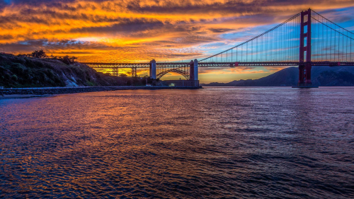 Beautiful Evening and Golden Gate