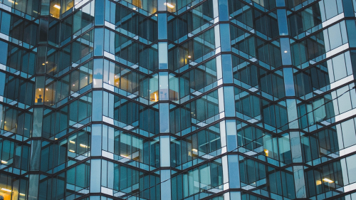 Beautiful High Skyscraper in Glass