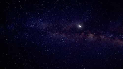 Beautiful Lone Moon in Sky