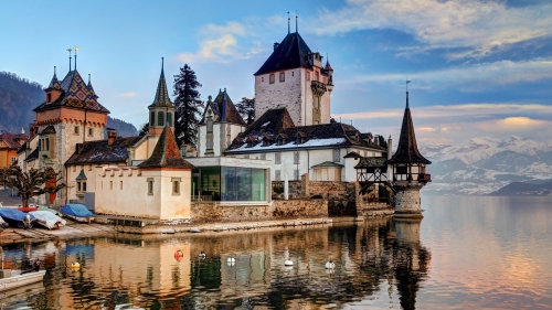 Canton of Berne Beautiful Old Castle on Lake