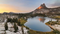 Beautiful Pure Lake in Forest and Mountains
