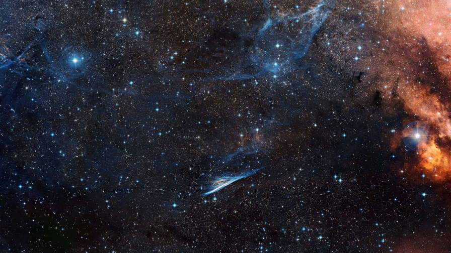 Beautiful Red and Blue Galaxy