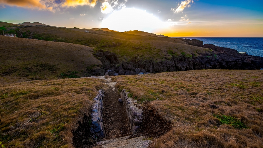Beautiful Sunset Beach and Rocks