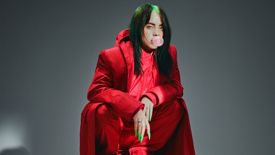 Billie Eilish in Red Dress