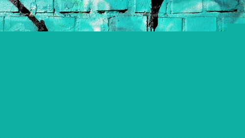 Blue Brick Wall and Graffiti