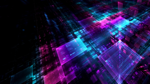 Blue Purple Dark Pink Cube