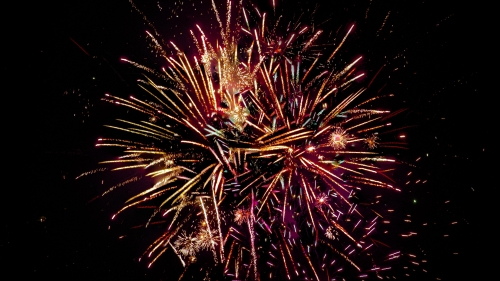Colorful Fireworks Sparks by Night