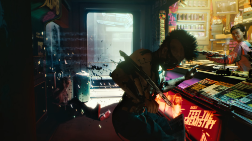 Cyberpunk 2077 Fight in Shop