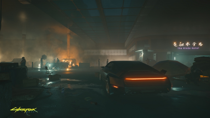 Cyberpunk 2077 Night City and Car