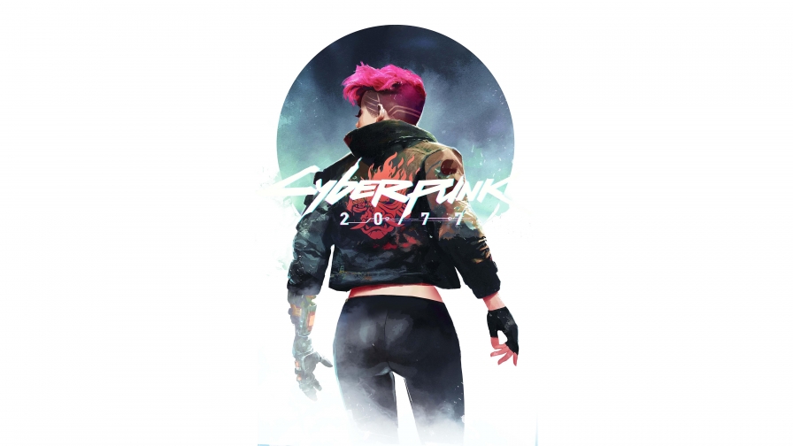 Cyberpunk 2077 Pretty Girl with Pink Hair