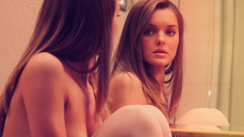 Michelle Jean pretty young girl in bathroom