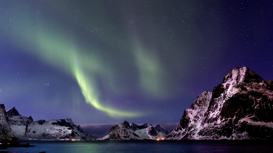 Northern Lights and Mountains