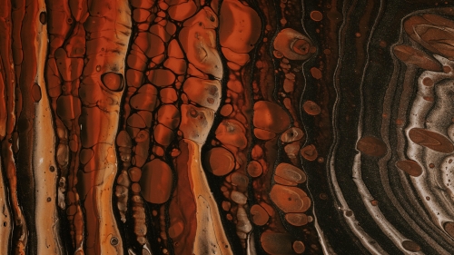 Orange Paint and Stains on Glass