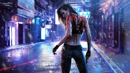 Pretty Cyborg Girl in Cyberpunk 2077