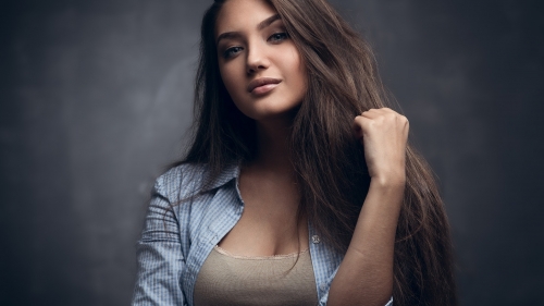 Pretty Young Beauty with Long Hair
