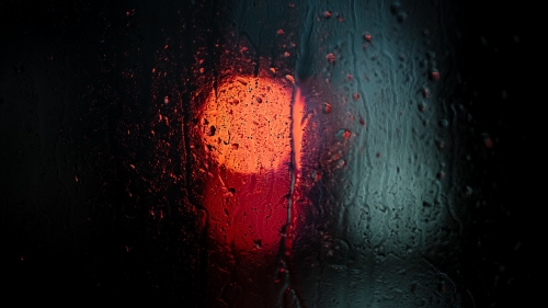 Raining Night Drops and Lights