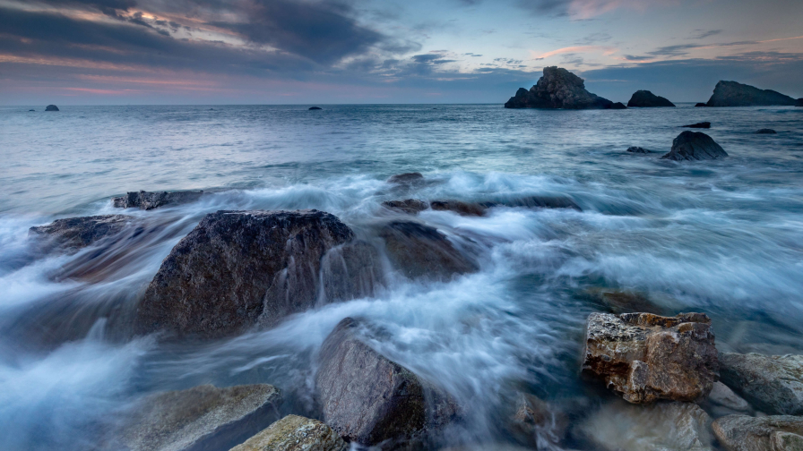 Rocks in Water on Coast