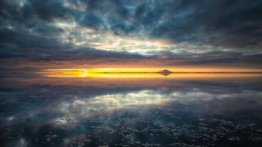 Sunset and Horizon on Sea