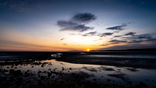 Sunset on Shore and Beautiful Sky