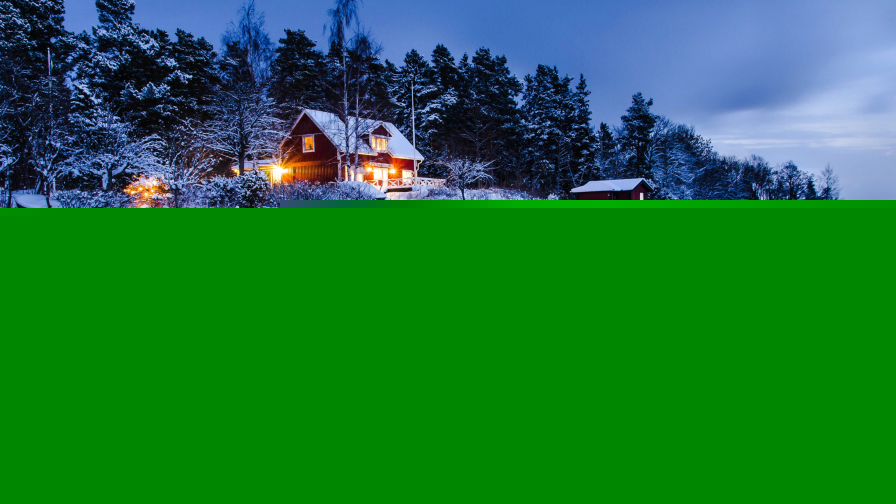 Winter Holiday Night at the Cottage in Mountain Valley