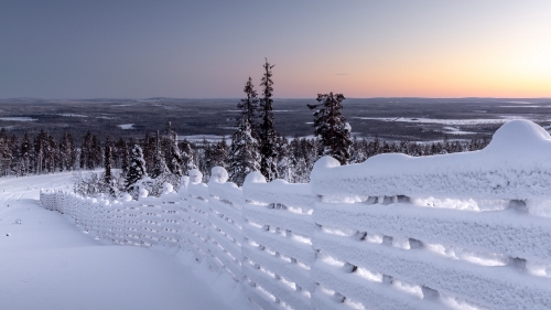 Winter Snow on the Fence