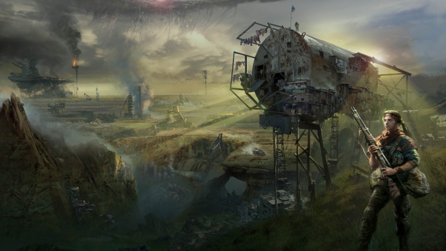 World War III Ruins and Survivor Artwork