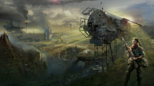 World War III Ruins and Survivor Artwork