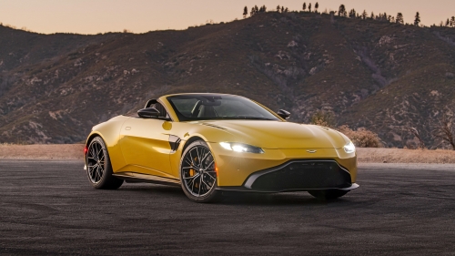 Yellow Aston Martin Vantage Roadster