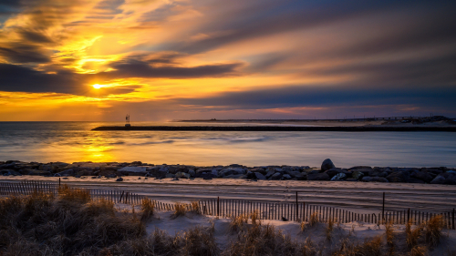 Yellow Sunset and Coast